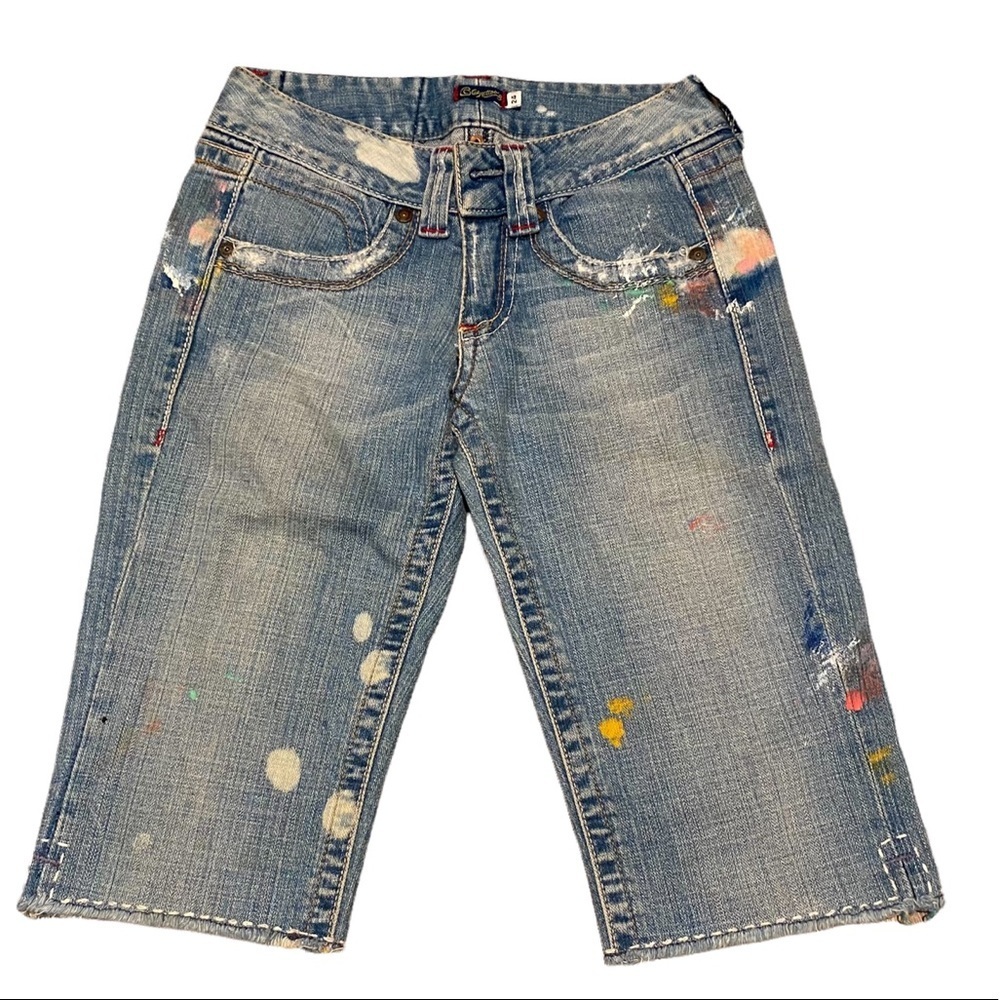 Paint Splat Denim Jean Shorts Size 24